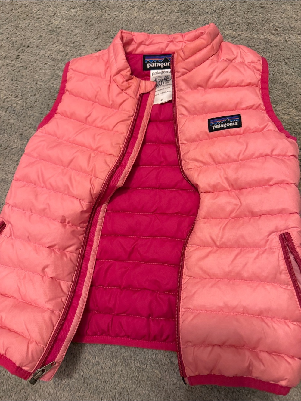 Patagonia Kids Pink Reversible Puffer Vest